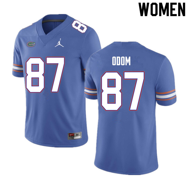 Women #87 Jonathan Odom Florida Gators College Football Jerseys Sale-Blue - Click Image to Close